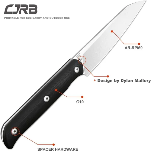 Miniatura 2 de CJRB CUTLERY Cuchillo táctico Silax (J1921) AR-RPM9 Hoja de acero en polvo Negro G10 Mango Cuchillo de bolsillo Cuchillo de hoja fija Cuchillo EDC