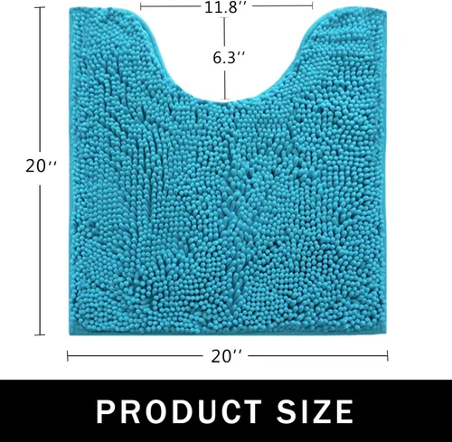 Miniatura 2 de Alfombras de baño en forma de U, alfombras de baño de felpilla súper absorbentes y respaldo antideslizante de PVC fuerte para inodoros, lavables a