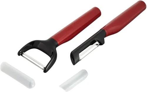 Miniatura 2 de KitchenAid Juego de pelador universal Y y Euro, 2 piezas, rojo imperio