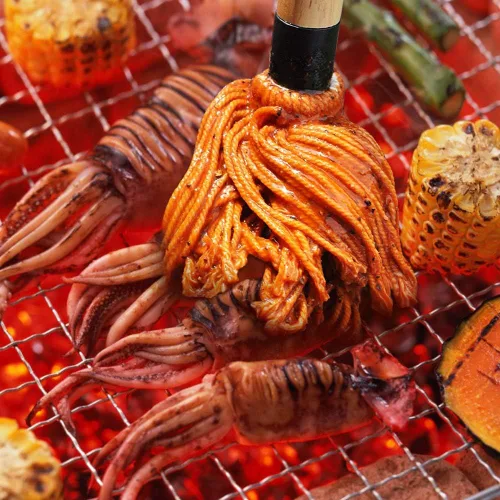 Miniatura 5 de YFWOOD Cepillos para fregona de barbacoa para salsa, 18 pulgadas para parrilla, mopa de madera de mango largo con 4 cabezales de repuesto