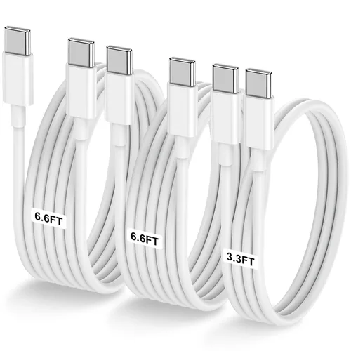 Miniatura 10 de Paquete de 2 cables USB C a USB C de 10 pies y 60 W, cable tipo C a tipo C, cable de carga rápida para iPhone Air 17 16e 16 15 Pro Plus Pro Max
