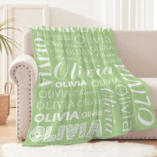 Miniatura 2 de Manta personalizada con nombre para niños y adultos, manta de franela personalizada con nombre