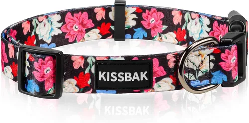 Miniatura 16 de Collar de perro para perros pequeños, diseño especial lindo collar de perrita, suave, ajustable, elegante y floral para cachorro (S, Flor de Loto)