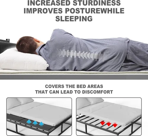 Miniatura 7 de Imperius Caja de Resortes Plegable, 10MM, Soporte de Cama para Fideos Planos, Tamaño Individual 38x75" Ligera y Delgada, Transpirable, Minimiza