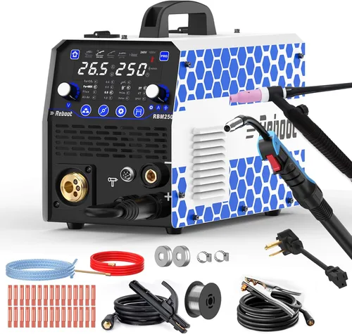 Miniatura 10 de Soldador MIG Reboot 250Amp 120V/240V RBM2500 PRO, máquina de soldar multiproceso 8 en 1 con modos de soldadura de aluminio dual, compatible con MIG