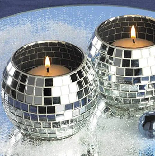 Miniatura 8 de REDODECO 7200 azulejos de mosaico de espejo, bola de discoteca, vidrio cuadrado autoadhesivo para manualidades, 15 hojas (plateado)
