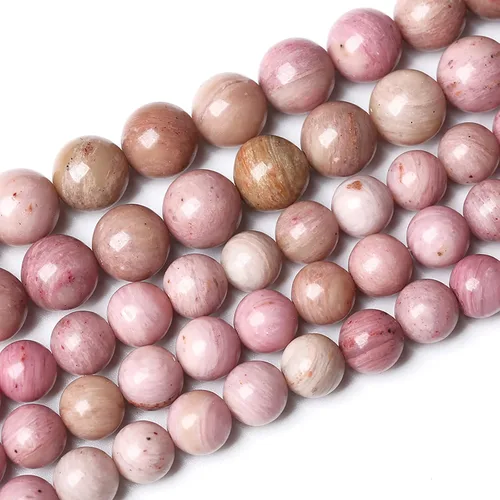 Miniatura 43 de 36 cuentas de calcedonia de jade rojo natural de 25/64 pulgadas (0.394 in), redondas sueltas, piedras preciosas energéticas curativas, para hacer