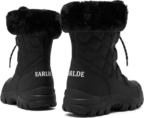 Miniatura 6 de EARLDE Womens Snow Boot With Waterproof Lace Up Mid-Calf Outdoor Winter Deep Tread Rubber Sole