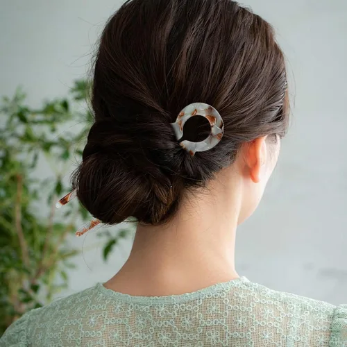 Miniatura 6 de 4 horquillas francesas en forma de U para mujer, pinzas de acetato para cabello grueso, fino y fino, pasadores decorativos para moño en negro