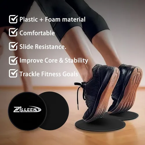 Miniatura 5 de Zilleen Deslizadores de Ejercicio para Entrenamiento Discos de Fitness para Pilates para Mujeres y Hombres, Paquete de 2