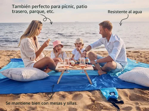 Miniatura 4 de WEKAPO Manta de Playa Resistente a la Arena e Impermeable, Alfombrilla de Playa Extra Grande, Alfombrilla Sin Arena de Tamaño Grande y Compacta