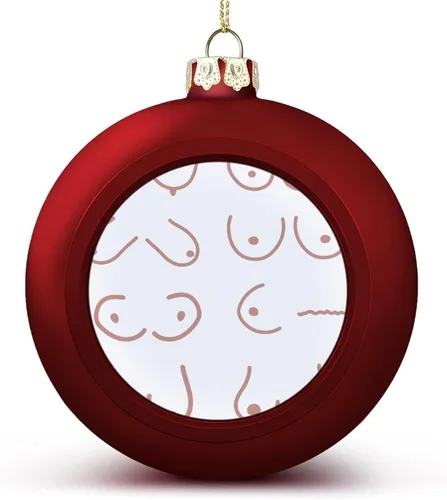Miniatura 39 de Boobs Funny Shatterproof Matte Christmas Balls for Tree Wreath Home Decor 1PCS