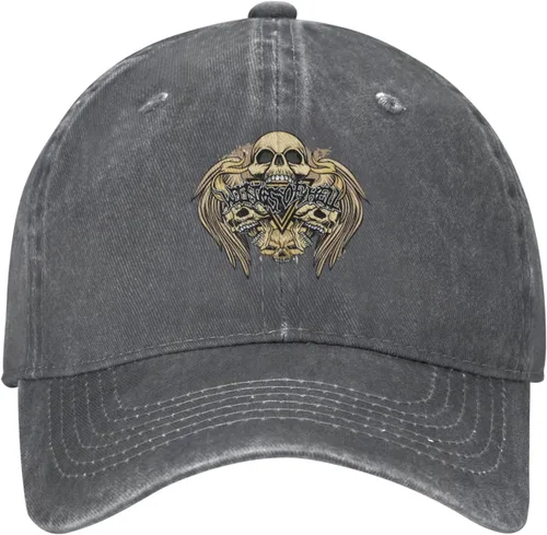 Miniatura 2 de Cowboy Hat Trendy Hats for Man and Women Djustable Four Season Outdoor Baseball Cap of Hell Skull with Angel Deep Heather