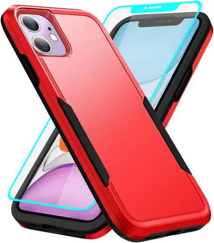 Miniatura 7 de Yiakeng Funda para iPhone 11, iPhone 11 con protector de pantalla HD, PC híbrida + TPU a prueba de golpes Defender Pioneer Anti-Shock Phone Case