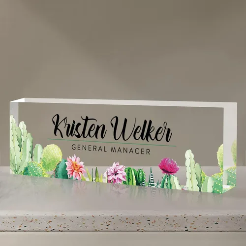 Miniatura 24 de Placa de nombre de escritorio personalizada, regalos personalizados de agradecimiento a los empleados, placa de identificación acrílica
