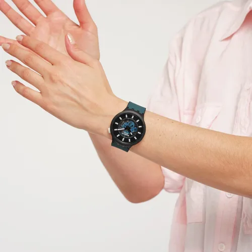 Miniatura 5 de Swatch Reloj de cuarzo biocerámico grande y audaz, Negro