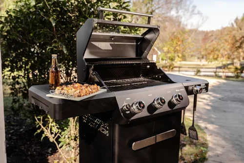 Miniatura 6 de Monument Grills Barbacoa al aire libre de acero inoxidable de 3 quemadores de gas propano, parrilla de patio o jardín de 48,000 BTU con quemador