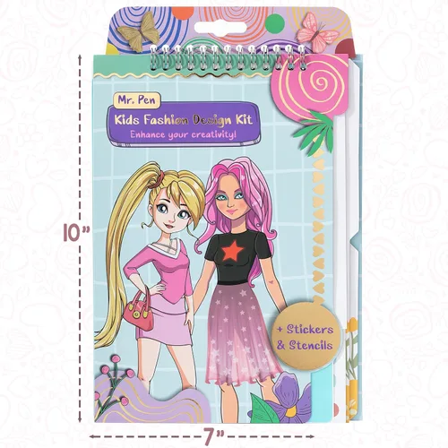 Miniatura 5 de Mr. Pen - Kit de cuaderno de bocetos de moda, cuaderno de bocetos de diseño de moda, kit de dibujo para niños