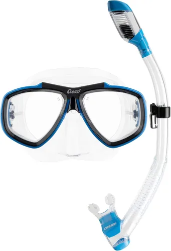 Cressi Adult Snorkel Kit- Lightweight Mask & Snorkel Combo for Snorkeling- Focus & Supernova Dry - Designed in Italy