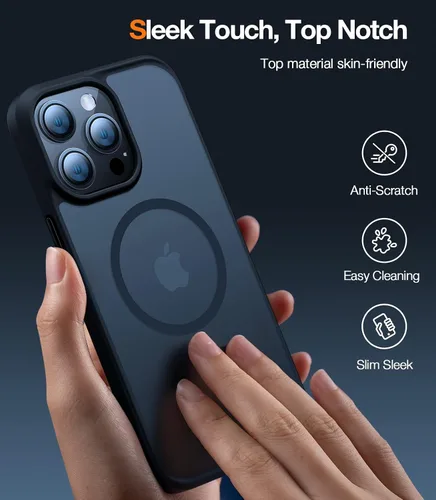 Miniatura 8 de TORRAS Funda magnética más fuerte para iPhone 13 Pro, probada en caídas de grado militar de 12 pies, compatible con MagSafe, silicona mate Verde