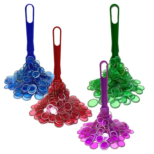 Miniatura 9 de MR CHIPS Fabricado en EE.UU. Juego de 6 varitas magnéticas para bingo y 600 piezas de fichas de plástico de ¾ pulgada mejoradas con anillos de metal