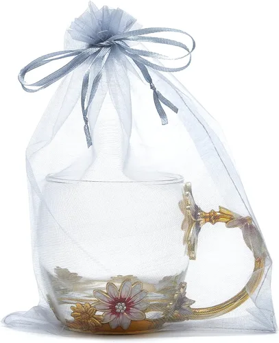 Miniatura 6 de 50 bolsas de organza de 6 x 9 pulgadas, bolsa de regalo de fiesta de boda con cordón