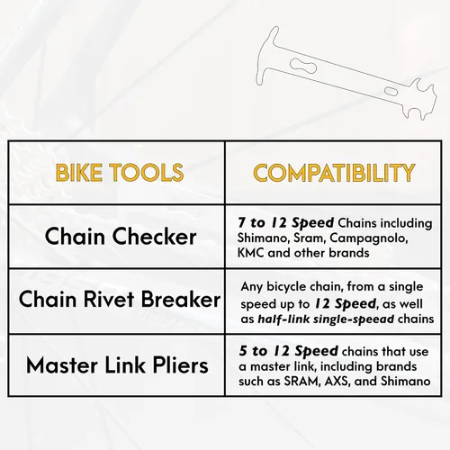 Miniatura 5 de BikeHand - Comprobador de desgaste de cadena de bicicleta para bicicleta, alicates de eslabones maestros rápidos y herramienta de remache