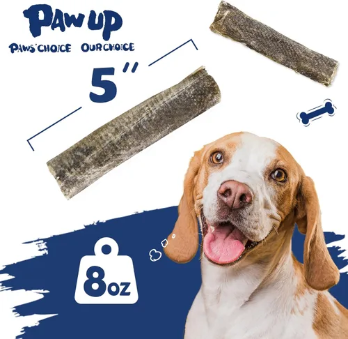 Miniatura 2 de Golosinas para perros PAWUP, piel de bacalao con Taurina, masticables de un ingrediente sin granos, rollos de piel de pescado ricos en Omega3, 8