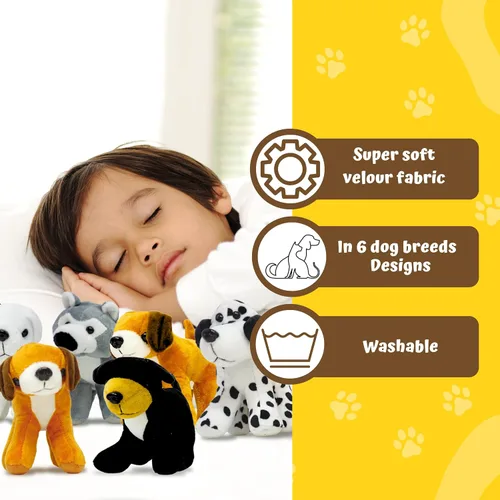 Miniatura 3 de 4E's Novelty Animales de peluche (paquete de 12) cachorros de peluche surtidos – 5 pulgadas, pequeños animales de peluche, 6 diseños – para regalos