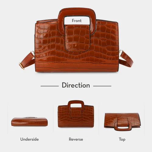 Miniatura 3 de LUPBOK Women Top Handle Satchel Handbags Flap Tote Clutch Purse Vintage Crocodile Pattern Shoulder Bag