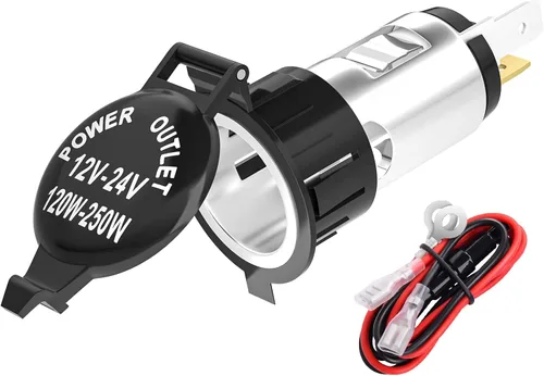 DaierTek Enchufe de encendedor de cigarrillos DC 12V encendedor de cigarrillos de coche 12 voltios hembra toma de corriente de repuesto con cubierta