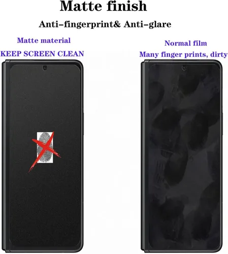 Miniatura 6 de Paquete de 2+2 protectores de pantalla mate de privacidad para Google Pixel 9 Pro Fold, antiespías, 1 unidad exterior + 1 película suave interior, 2