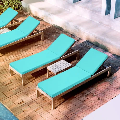 Miniatura 6 de Ganeen Funda de cojín impermeable para silla de salón para exteriores, funda de repuesto para silla de descanso con lazos de cremallera para patio