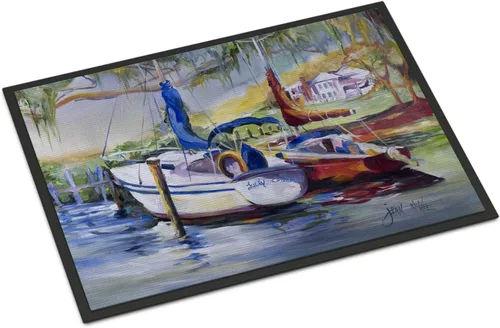 Miniatura 18 de Caroline's Treasures JMK1017JMAT - Tapete de caza de rana garza azul, 24 x 36 pulgadas, tapete para puerta delantera, interior y exterior