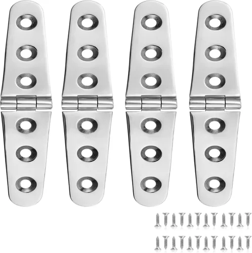 Miniatura 7 de Bisagras de barco resistentes de acero inoxidable de grado marino, 4 pulgadas x 1 pulgada (4.016 in x 1.024 in), sin ruido, acero inoxidable 316