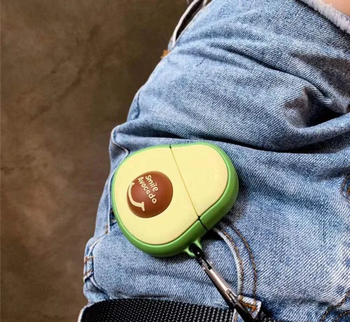 Miniatura 7 de Linda funda para Airpods, divertida y creativa 3D con forma de frutas y verduras con soporte de hebilla de anillo, funda de silicona suave a prueba