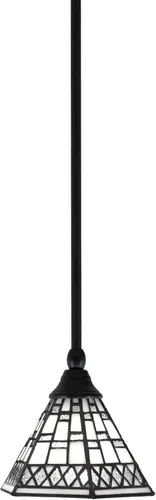 Miniatura 118 de Toltec Lighting Tallo Colgado Mini colgante, acabado de cobre negro, 3.5" cuadrado humo burbuja vidrio