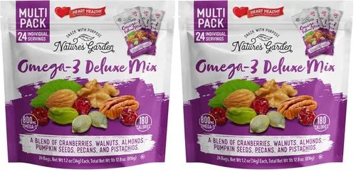 Miniatura 9 de Nature's Garden Mezcla de lujo Omega 3, Mezcla de frutos secos, Mezcla de nueces de lujo, saludable para el corazón, sin gluten, sin colesterol, sin