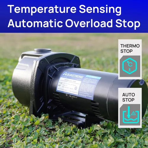 Miniatura 5 de AQUASTRONG Bomba centrífuga de chorro de pozo poco profundo de 1.5 HP, 4250 GPH, 115/230 V, bomba de refuerzo de hierro fundido duradera