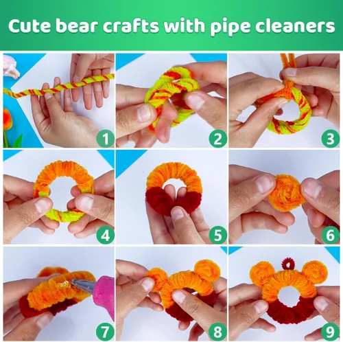 Miniatura 4 de IOOLEEM Limpiadores de tubería negros, tallos de chenilla para manualidades DIY y decoraciones de fiesta, suministros para arte y manualidades.