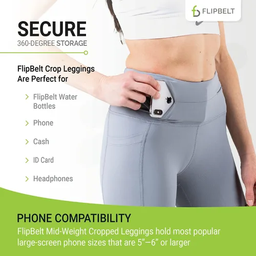Miniatura 3 de FlipBelt Women's Standard Mid Rise Athletic Leggings