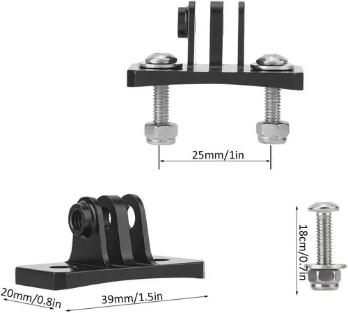 Miniatura 4 de Mugast Soporte de montaje fijo para casco, adaptador de soporte portátil para paracaidismo al aire libre para 7/6/5/4/ XiaoYi para cámaras de acción