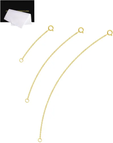 Miniatura 11 de Extensores de collar para mujer, extensor de pulsera de oro, extensión de joyería de cadena dorada para tobillera para mujer, juego de 2 piezas