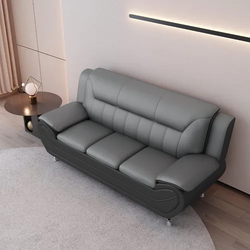 Miniatura 6 de Container Furniture Direct Sofá y sofá biplaza de piel sintética de estilo moderno con reposabrazos extra cómodos, ideal para sala de estar