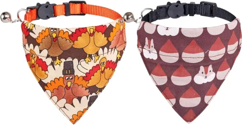 Miniatura 26 de Collares de gato KZHAREEN para Pascua, separables con bandana y campana, collar ajustable para gatito, perrito pequeño, niñas y niños Pascua-2