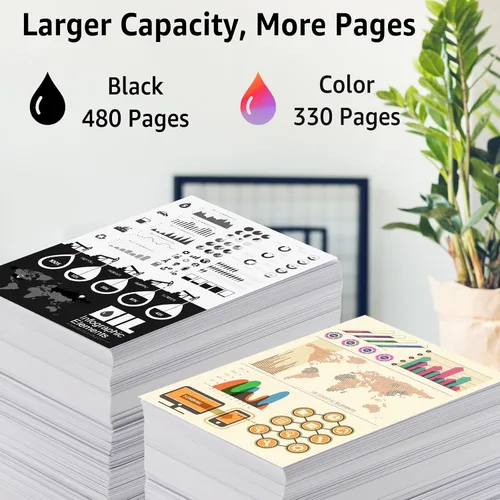 Miniatura 3 de NineLeaf Cartucho de tinta remanufacturado de nueva generación de alto rendimiento compatible con HP 63xl 63 XL 63 Officejet 5255 5258 Deskjet 1112