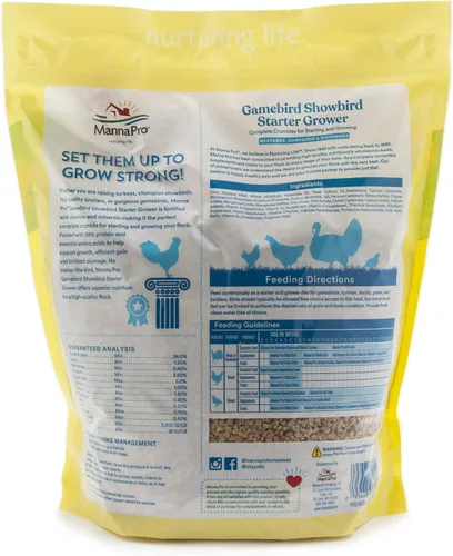 Miniatura 2 de Manna Pro Gamebird & Showbird Crumbles – Alimento prémium para aves de corral para pollos, patos, aves de caza, pavos y bantams – Fortificado