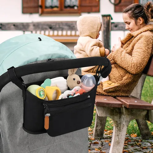 Miniatura 6 de Accmor Organizador universal para cochecito con bolsa desmontable para teléfono, organizador de cochecito, accesorios para Uppababy, Baby Jogger