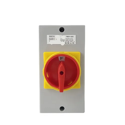 Miniatura 4 de YMD11-63D ON-Off Interruptor de desconexión aislador de dos posiciones 63A 3P candado Cam Cambio con caja 1 pieza (base negra 3P)