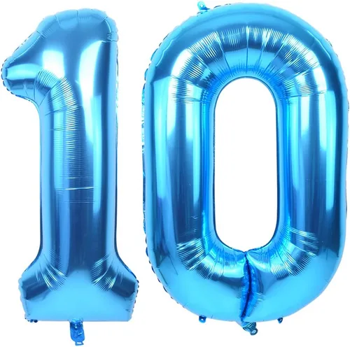Miniatura 18 de TONIFUL Globo azul de números grandes de 40 pulgadas 0-9 de aluminio Mylar gran número 0 globo digital 0 para graduación 2026, fiesta de cumpleaños